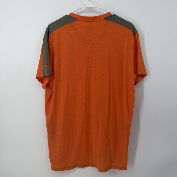 Kitsbow Mens Peformance Cycling Henley Orange Gray T Shirt Size XL Wool - Picture 2 of 8
